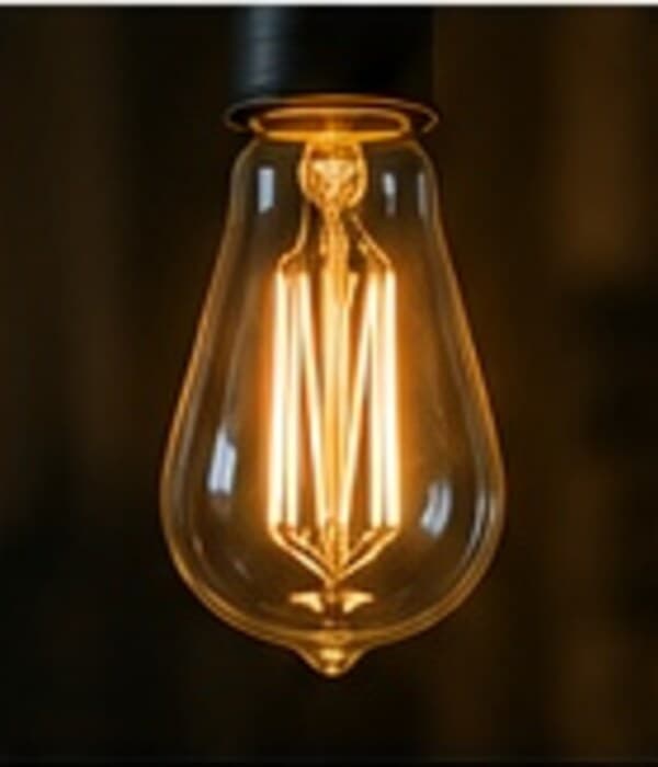 Warm decorative lightbulbs suspended in a home